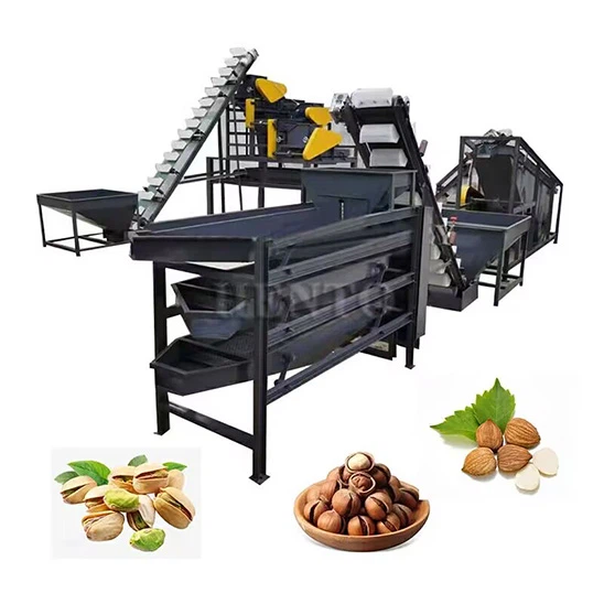 Almond Shell Removing Line Almond Shell Removing Line